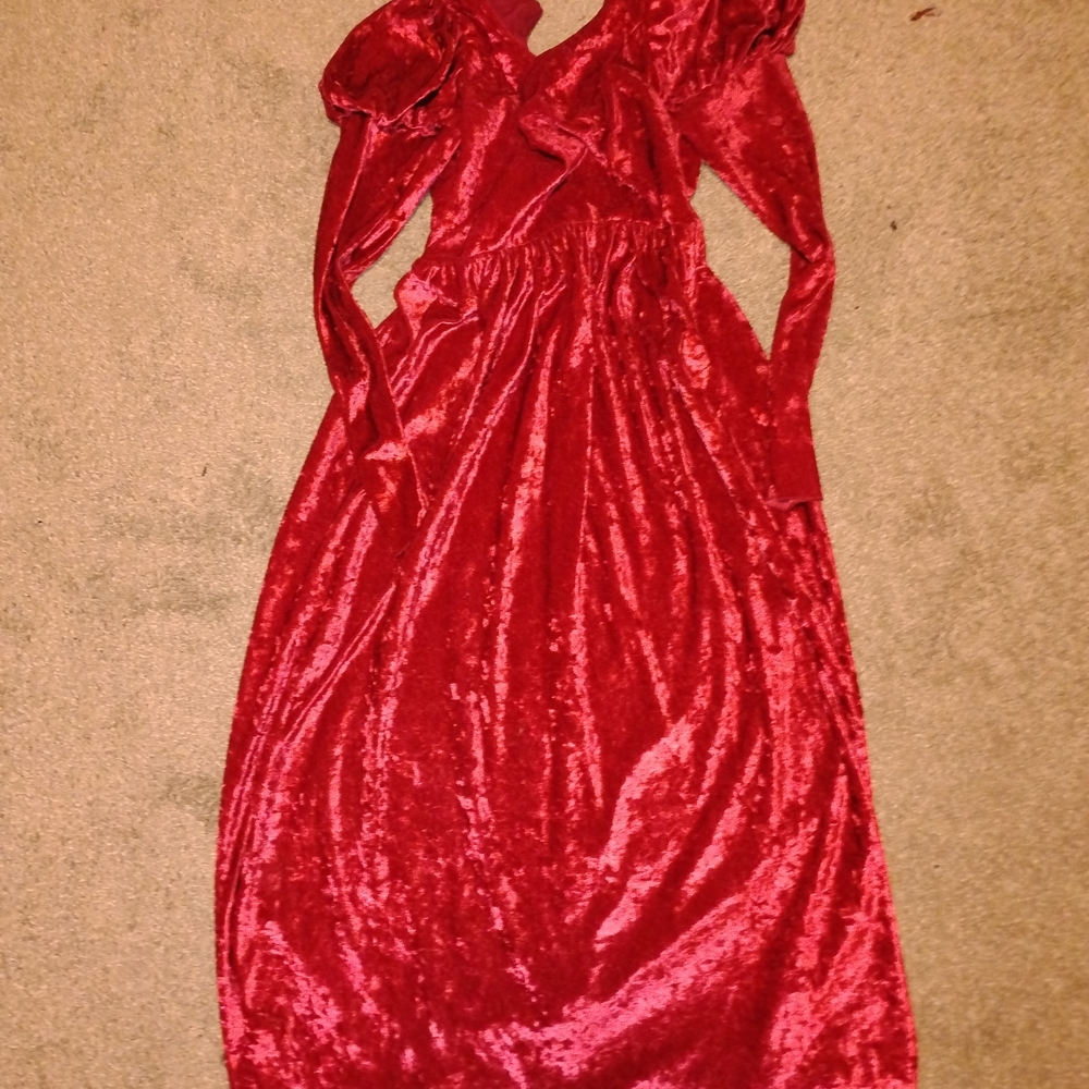 Red Velvet Medieval Dress